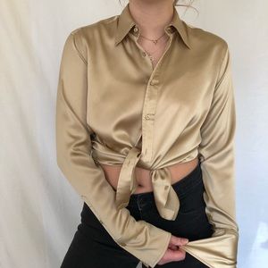 SILKY STRETCHY CHAMPAGNE BLOUSE